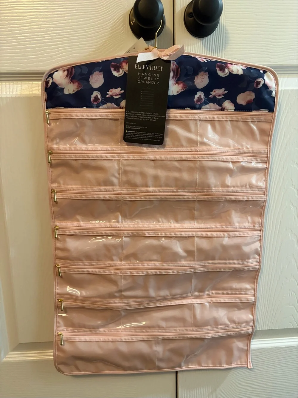 Ellen Tracy Pink & Burgundy Hanging Jewelry Organizers
